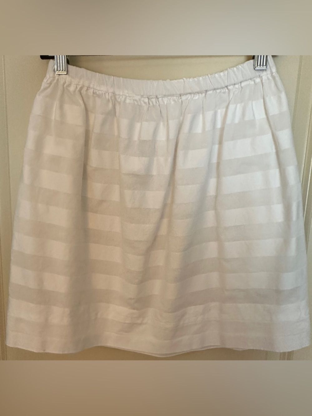 Gap Elastic Waist Skirt White Striped Lined Women's Sz Small